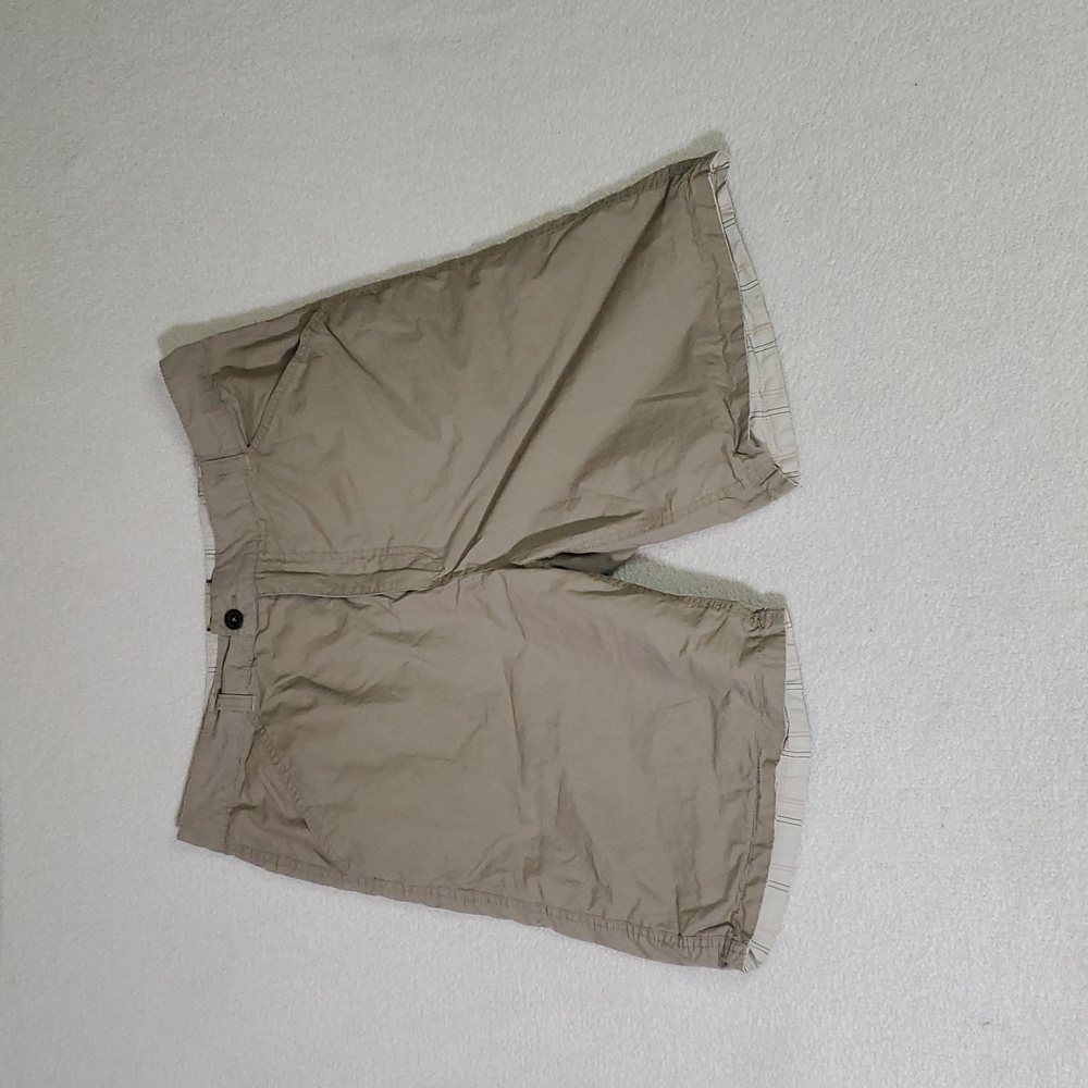 Life Is Good Reversible Khaki Shorts Men's Size 38 Khaki/Plaid 100% Cotton